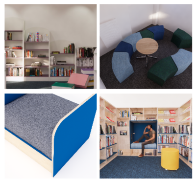 Modern library design for school